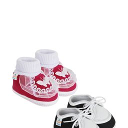 NESKA MODA 3 To 12 Month Infant Booty Combo 2 Pair Baby Skin Friendly Soft Cotton Butterfly Booties-12