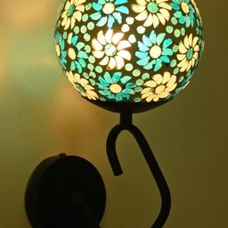 SOMIL Blue & White Printed Glass Cylinder Shaped Wall Lamp-image-43