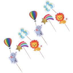 Kuber Industries 50-Pcs Blue & Yellow Cupcake Toppers-28
