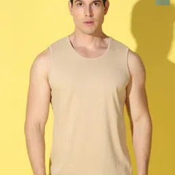 WOOSTRO Pack Of 2 Printed Combed Cotton Gym Vests VWS26(PLAIN RUST)(RUN LGTGREEN)-image-39