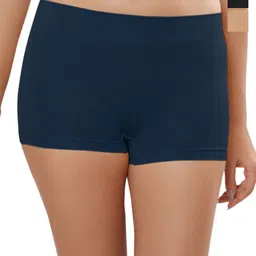 Bella Voste Pack Of 3 Boy Shorts Briefs PT-4603-Beige-Black-Blue-M-79