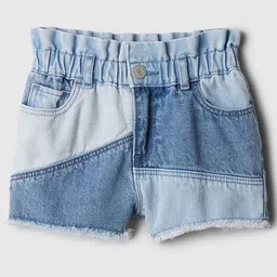 GAP Girls Just Like Mom Ruffle Colourblocked Denim Shorts-image-48