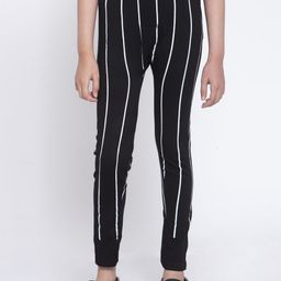KLOTTHE Girls Striped Slim Fit Ankle Length Joggers Trousers-image-36