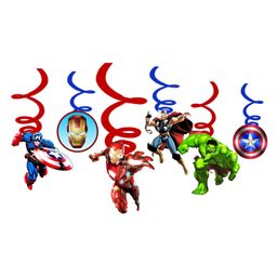 Party Propz Superhero Themed Birthday Swirl Pack of 6 - Red & Blue-10