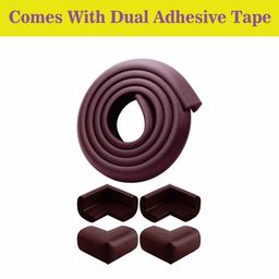 Syga Baby Safety 4 Corner Guard & 1 L Shape Edge Guard With Strong Tape - Brown-21