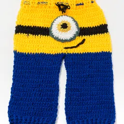 Knits & Knots crochet Eyes Decorated Full Length Pants - Navy Blue & Yellow-picture-8