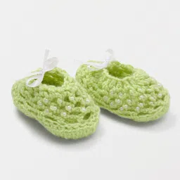 MayRa Knits Pearl Detailed Booties - Green-picture-26