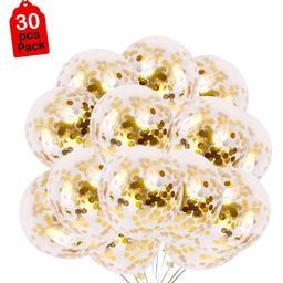 Party Propz Blue Confetti Balloons Gold - 30 Pieces-image-62