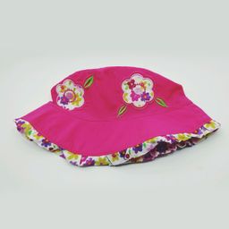 Kid-O-World Flower Patch Detailing Hat - Dark Pink-26