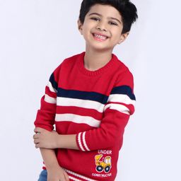 Babyhug Full Sleeves Stripes Sweater - Multicolour-16