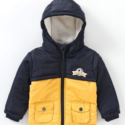 Babyhug Full Sleeves Jacket With Hood - YellowY-image-17