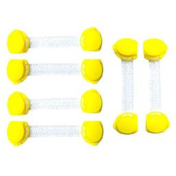THE LITTLE LOOKERS Multipurpose  Safety Lock for Doors, Cabinet, Fridge, Drawer Yellow - Pack of 6-23