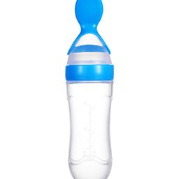 Tiny Tycoonz Silicone Squeezy Food Feeder Bottle With Spoon Blue - 90 ml-26