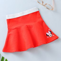 Babyhug Mid Thigh Length Skirt Minnie Mouse HD Print - Fiery Red-picture-17