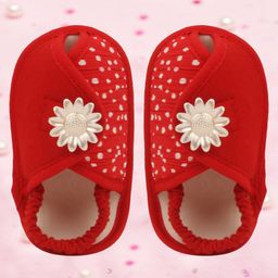 Coco Candy Floral Print Booties - Red-15