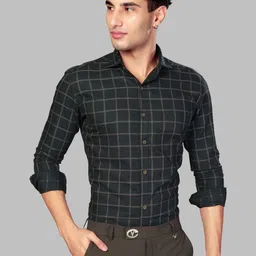 UR ETHICS Men Premium Slim Fit Checked Formal Shirt-picture-34