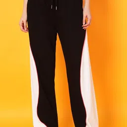 PockMAN Women Color-Blocked Pure Cotton Pipping Wide Leg Trousers-picture-10