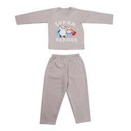 CUSHEE Boys Bear Printed Round Neck Sweatshirt With Pajama-image-29