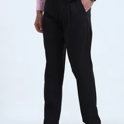 NEVER NEUD Men Relaxed Straight Fit Bon Voyage Pleated Trousers-image-81