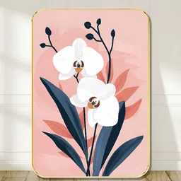 Myntra Elegant Homes Pink & White Orchid Wooden Painting Wall Art-image-43