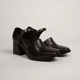 Theater Women PU Pointed Toe Mule Heels-9