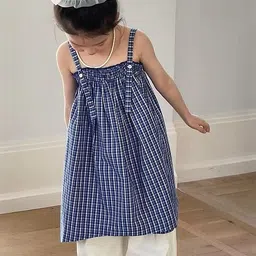 LULU & SKY Girls Checked Top with Palazzos-image-17