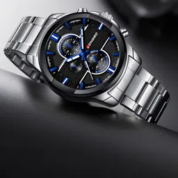 LONGBO Men Dial & Stainless Steel Straps Analogue Watch Long-80240-Silver-Black-01-32