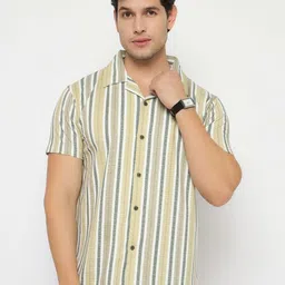 ARRAY Men Striped Polo Collar T-shirt-22