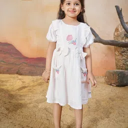 TINY TWILLS Striped Flutter Sleeve Fit & Flare Dress-15