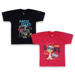 PARYAG Boys 2 Printed V-Neck Applique T-shirt-image-72