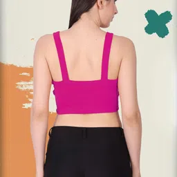 SSTAIR Women Square Neck Shoulder Straps Crop Top-picture-39