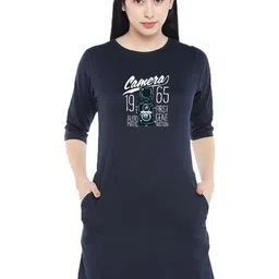 Moda Rapido Print T-shirt Dress-image-68