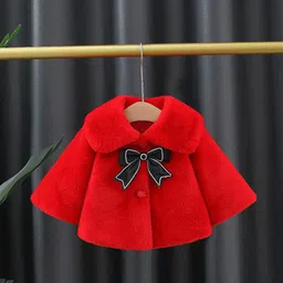 YK Girls Spread Collar Solid Sherpa Jacket-picture-49