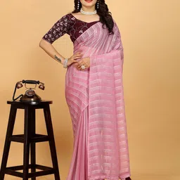 K 5 Fashion Striped Saree-image-69