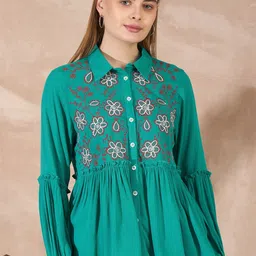 all about you Floral Embroidered Puff Sleeve Top-image-74