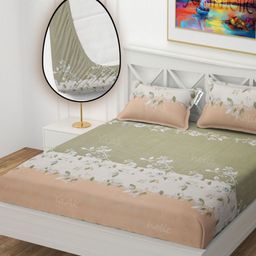 YaAkholic Purple & Pink 210 TC Queen Bedsheet with 2 Pillow Covers-image-45