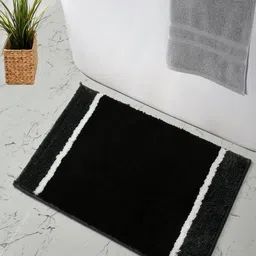 MAA HOME CONCEPT Grey & Black Textured Anti-Skid Bath Rugs-14