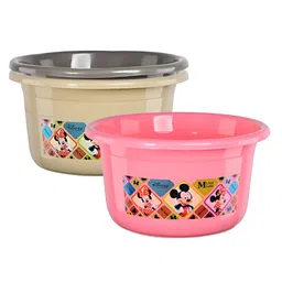 Aura Pink & Beige 3 piece Abstract Plastic Bath Accessories Set-image-25
