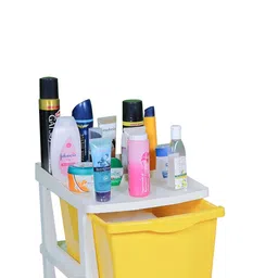 Parasnath Boxo Yellow & White 3 Layer Modular Drawer Storage Organisers With Wheels image 5