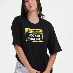 Mad Over Print Women Typography Printed Applique T-shirt-image-73