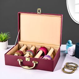 Aura Maroon Set of 1 Regular Jewellery Organiser Organisers-17