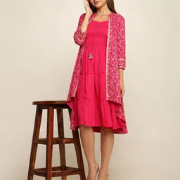 NG FASHION Embellished Print Fit & Flare Midi Dress-picture-17