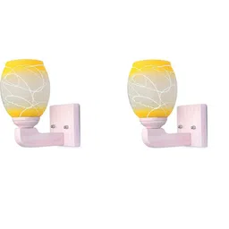 Somil Premium Designer Glass Wall / Night Lamp Elegant & Stylish Dcor Accent for Modern Interiors, color- Yellow, White, Size- 21 X 26 X 22.5 CM-image-90