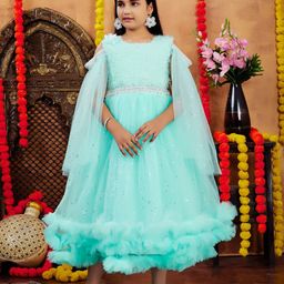 HERE&NOW Girls Embellished Net A-Line Dress-picture-14