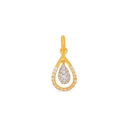 BHIMA 22K BIS Hallmark 916 Purity Teardrop Stone Pendant-image-13