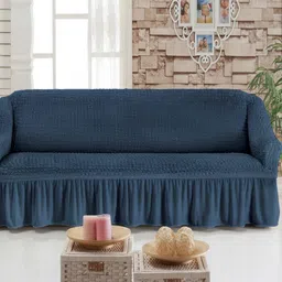 MULTITEX Navy Blue Polyester Sofa Cover-image-55