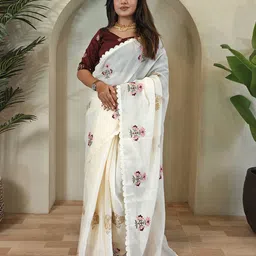 MORDEN MUSE Ethnic Motifs Embroidered Pure Silk Paithani Saree-picture-25