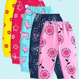 YK Girls Pack of 5 Printed Regular Fit Pyjamas-picture-40