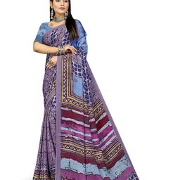PARVOTSAV Ajrak Printed Polyester Saree-22