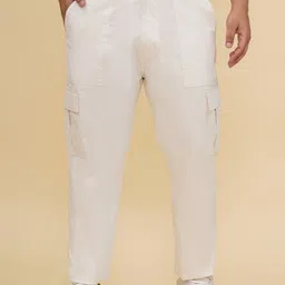 John Pride Men Plus Size Easy Wash Regular Fit Mid-Rise Cotton Cargo Trouser-image-69